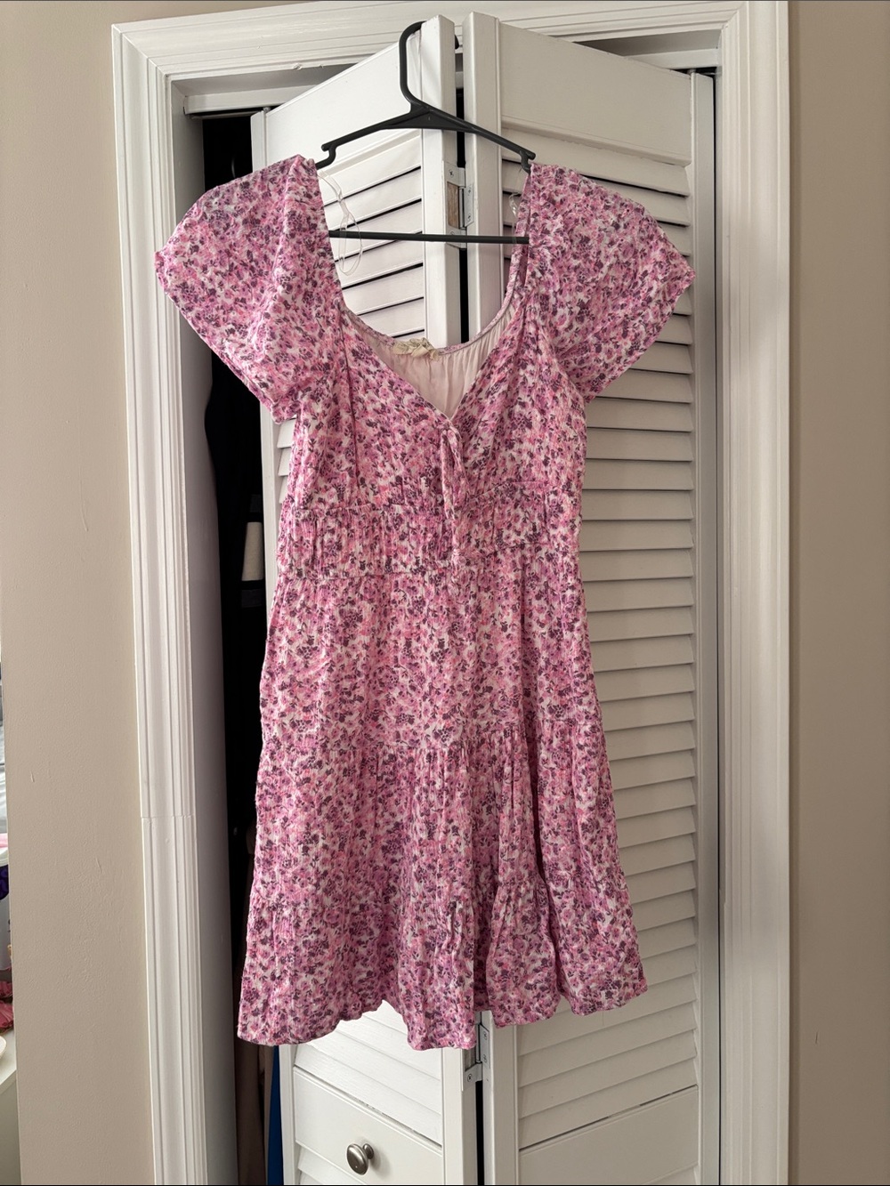 Pink Floral Tie-Front Sundress